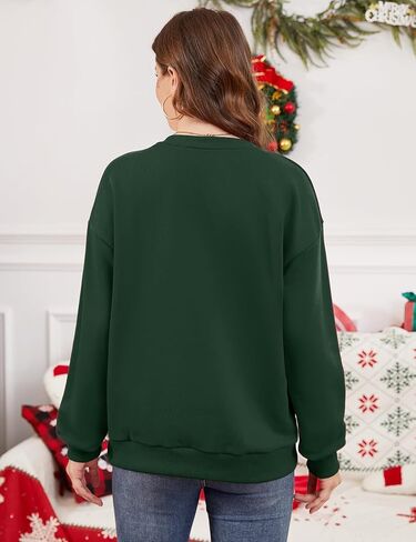 Gihuo Women's Christmas Sweatshirt with Embroidered Tree Design - Casual Long Sleeve Xmas Pullover in Saudi Arabia