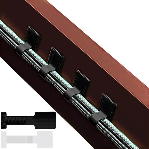 Hook and Loop Cable Ties & Adhesive Cable Clips – 50-Pack Cable Management & Wire Organizers for Cords, Household & Office Essentials in Saudi Arabia