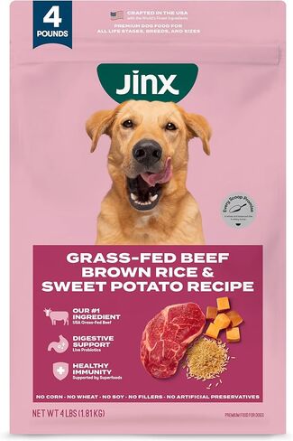 Jinx Premium Dry Dog Food, Real Salmon, Brown Rice & Sweet Potato Kibble with Superfoods & Probiotics, No Fillers, for All Lifestages, 11.5lb in Kuwait