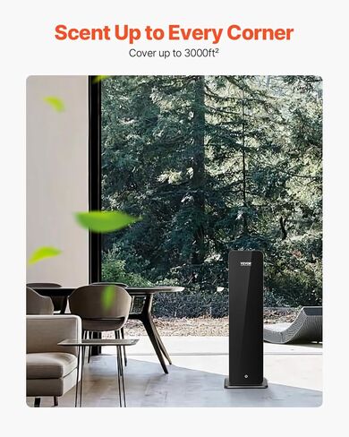 ماكينة هواء برائحة VEVOR 950 مل، موزع زيوت عطرية بدون ماء بمساحة 2500 قدم مربع مع اتصال ذكي بالبلوتوث، ماكينة توزيع هواء برائحة باردة واقفة على الأرض لغرفة كبيرة في الفندق والمكتب والمنزل in Kuwait