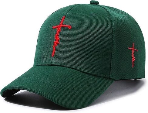 Baseball Cap Structured Cross Embroidery Dad Hat - Adjustable Cotton Baseball Cap for Men & Women | UV Protection Sun Hat in Saudi Arabia
