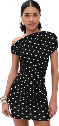 Self Portrait Women's Polka Dot Draped Knit Mini Dress in Saudi Arabia