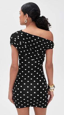 Self Portrait Women's Polka Dot Draped Knit Mini Dress in Saudi Arabia