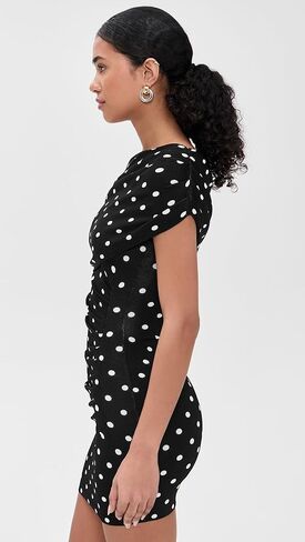 Self Portrait Women's Polka Dot Draped Knit Mini Dress in Saudi Arabia