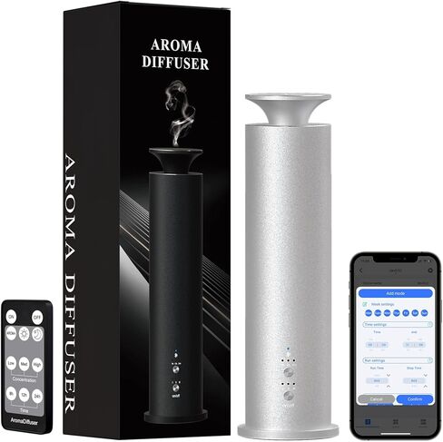 Waterless Diffuser Machine Scent Air Machine Covers 1800 Sq Ft for Home Diffusers Essential Oil Diffusers Studio Scent Diffuser Large Room Fragrance App Remote Control Capacity 3.5 Oz Black Knight in Kuwait