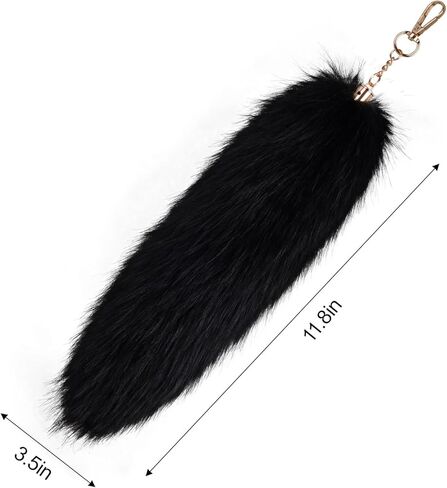 Yookat 1 Piece Faux Fox Tail Artificial Fox Tail Cat Tails Cosplay for Halloween (Black) in Saudi Arabia