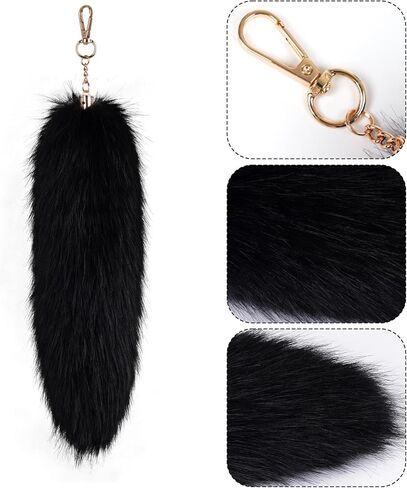 Yookat 1 Piece Faux Fox Tail Artificial Fox Tail Cat Tails Cosplay for Halloween (Black) in Saudi Arabia