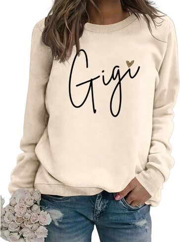 Gigi Sweatshirt Women Grandma Long Sleeve Graphic Shirts Grandmother Crewneck Pullover Tops in Saudi Arabia