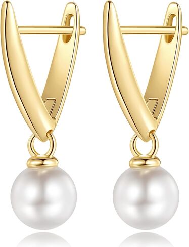Gold and Pearl Earrings for Women 14K Gold Earrings for Women Trendy Pearl Earring Dangling Unique Charm-Filled Experience Small Drop Pearls Earring in Saudi Arabia