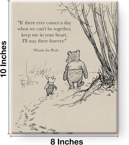 Classic Pooh Bear Quote Wall Art Decor - Retro If There Ever Comes a Day Sayings Canvas Painting - Wall Art Hanging Sign 8x10 Inches in Saudi Arabia