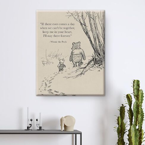 Classic Pooh Bear Quote Wall Art Decor - Retro If There Ever Comes a Day Sayings Canvas Painting - Wall Art Hanging Sign 8x10 Inches in Saudi Arabia