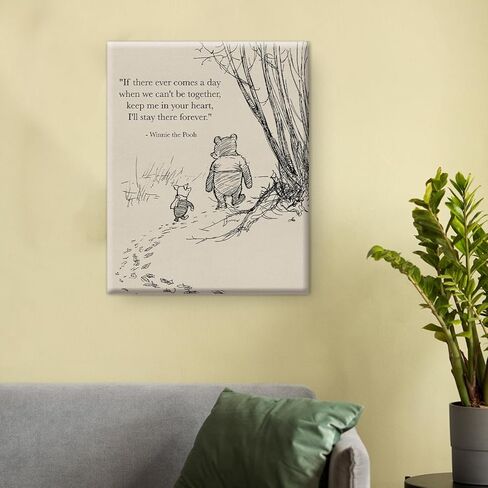 Classic Pooh Bear Quote Wall Art Decor - Retro If There Ever Comes a Day Sayings Canvas Painting - Wall Art Hanging Sign 8x10 Inches in Saudi Arabia