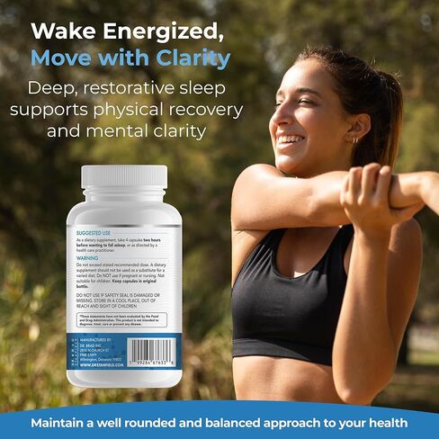 Melatonin 300mcg + Magnesium Glycinate 126mg + Glycine 2,500mg for Sleep (120 Count, 30 Servings) in Kuwait