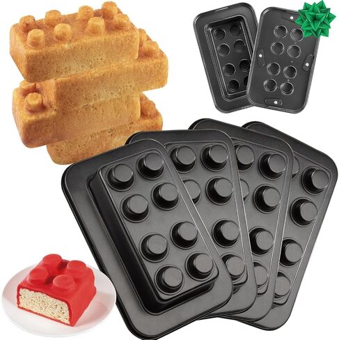 CucinaPro Brick Building Cake Pan Mold, 2 Pack- Build, Decorate, Stack 9" 3D Shaped Cakes - Adult Birthday Parties, Special Occasion or Celebration Gift, Easy to Use NonStick Oven Bakeware in Saudi Arabia
