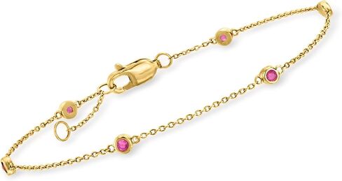 Pure Collection by Ross-Simons 0.20 ct. t.w. Ruby Station Bracelet in 14kt Yellow Gold in Saudi Arabia