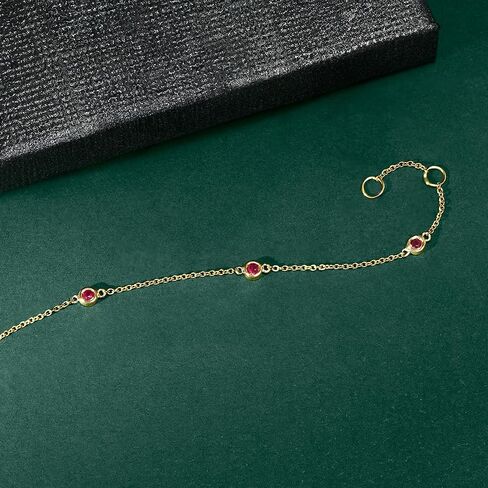 Pure Collection by Ross-Simons 0.20 ct. t.w. Ruby Station Bracelet in 14kt Yellow Gold in Saudi Arabia