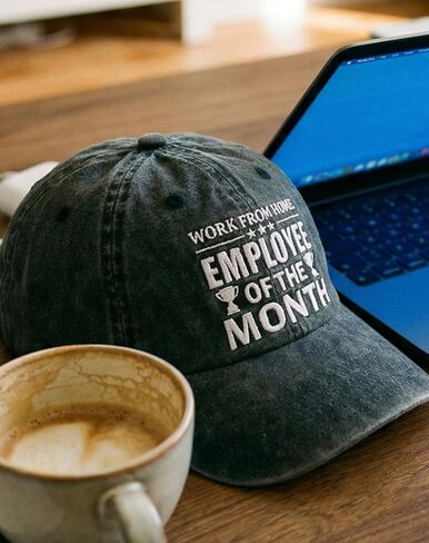 قبعة InnoBeta Work from Home Gifts للرجال والنساء - قبعة مطرزة من القطن المغسول قابلة للتعديل - هدية للعمال عن بعد - رمادي in Kuwait
