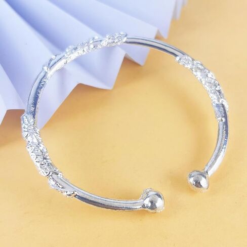 925 Sterling Silver Bangle | Open-End Dainty & Elegant Bracelet for Women in Saudi Arabia
