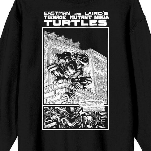 Bioworld TMNT Comic Origins Crew Neck Long Sleeve Black Adult Sweatshirt in Saudi Arabia