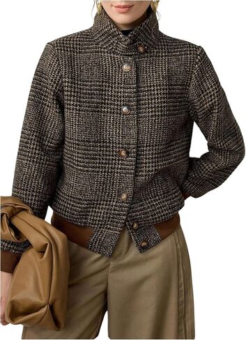 SOLY HUX Women's Elegant Jackets Plaid Button Down Blazer Casual Outerwear Business Work Suit in Saudi Arabia