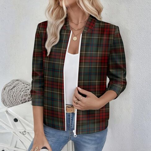 Women's Zip Jacket Christmas Coat Round Neck Front Pocket Sweater Lightweight Casual Street Style Autumn Winter Sweatshirt in Saudi Arabia