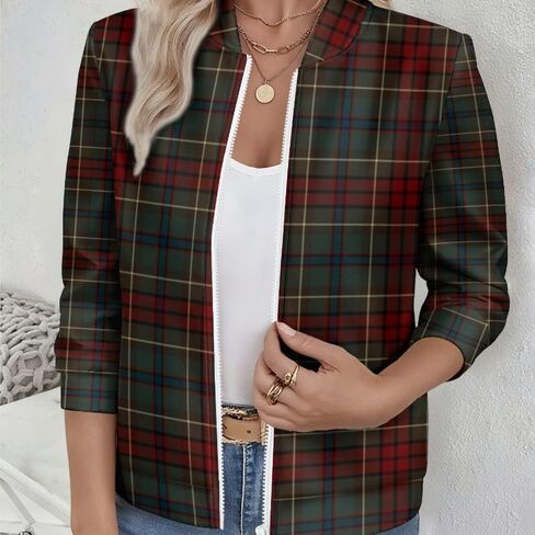Women's Zip Jacket Christmas Coat Round Neck Front Pocket Sweater Lightweight Casual Street Style Autumn Winter Sweatshirt in Saudi Arabia