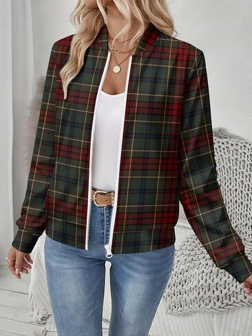 Women's Zip Jacket Christmas Coat Round Neck Front Pocket Sweater Lightweight Casual Street Style Autumn Winter Sweatshirt in Saudi Arabia