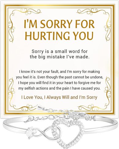 I'm Sorry Gifts For Her Infinity Heart Bracelet, Sorry Gift, Apology Bracelet Card, Forgive Me Jewelry, Sorry Partner With Heartfelt Message & Elegant Box in Saudi Arabia