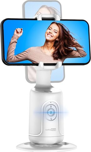 Auto Face Tracking Tripod with 2 Selfie Ring Light, 360° Rotation Face Body Phone Holder Smart Shooting Camera Mount with Remote, Rechargeable Smart Shooting Holder for Vlog, Streaming, Video, Tiktok in Saudi Arabia