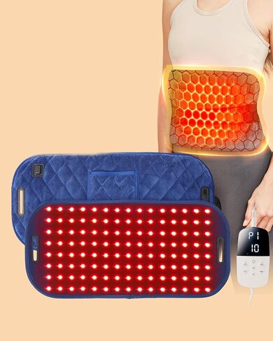 120 LED علاج بالضوء الأحمر لحزام وسادة تدفئة الجسم، لفافة علاجية للخصر والركبتين والساقين، 660 نانومتر و850 نانومتر ضوء أحمر بالقرب من لفافة العلاج الحرارية بالأشعة تحت الحمراء، هدايا in Kuwait