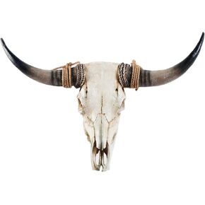 Cow Skull Wall Decor,Long Horn Cow Skull Wall Hanging, Faux Longhorn Skull Faux Taxidermy Head Wall Decor Handmade Simulation Large Bull's Head Farmhouse Decor Wall in Kuwait
