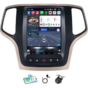 Car Radio Stereo for Jeep Grand Cherokee WK 2014 2015 2016 2017: Carplay Android Auto 9.7 Inch Touchscreen Replacement-GPS SWC Bluetooth Backup Camera in Kuwait