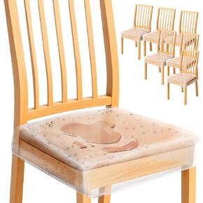 6 عبوات من أغطية الكراسي البلاستيكية، أغطية كراسي تناول الطعام البلاستيكية شديدة التحمل مقاومة للماء والخدش، أغطية مقاعد مع حزام حزام قابل للتعديل، 43.18 سم عمق × 45.72 سم عرض × 10.16 سم ارتفاع in Kuwait