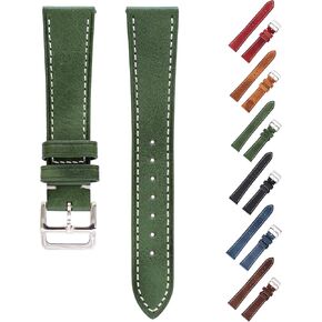 Calf Leather Watch Straps, Crazy Horse Oiled Leather Watch Bands for Men & Women, Quick Release Replacement Watch Band with Tang Buckle, Fits 17mm - 24mm Watches in Saudi Arabia