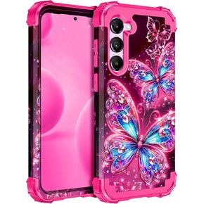Casetego for Galaxy S25 5G Case ، توهج في الطبقة المظلمة الثلاثة ذات الصدمات الثقيلة المكوّنة بالحماية الكاملة للكمبيوتر الشخصي الصلب+علبة مصدٍ TPU لينة ل Samsung Galaxy S25 6.2 بوصة ، أرجواني داكن ، in Kuwait