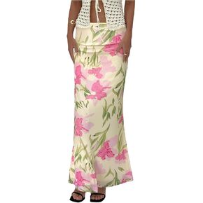 تنورة طويلة للسيدات من Milumia بوهو زهرية ضيقة بخصر منخفض للعطلات وتنورة طويلة بذيل السمكة in Kuwait