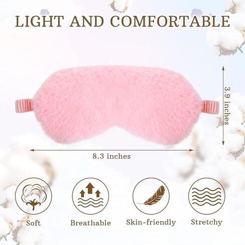 4 Pieces Plush Eye Mask Silk Furry Sleep Masks Comfortable Blindfold Eye Cover Colorful Satin Night Eyeshade Cover for Women Men Sleep Travel Nap Sleeping (Solid, Bright Colors) in Saudi Arabia