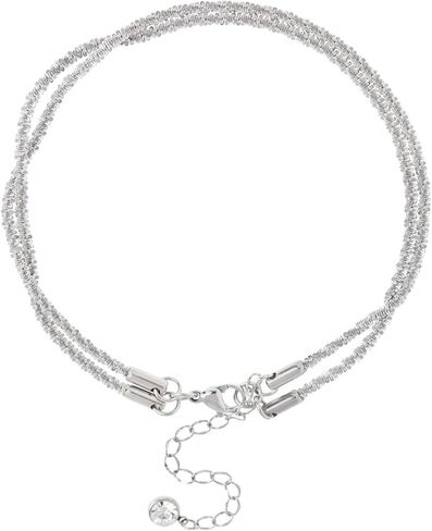 14K Gold/Silver Ankle Bracelets for Women,Dainty Layered Sparkly Chain Rhinestone Anklet,Stackable Waterproof Beach Anklets,Ajustable 8.65"+2.3" Anklets Bracelets for Women,Cute Summer foot Jewelry Gift in Saudi Arabia