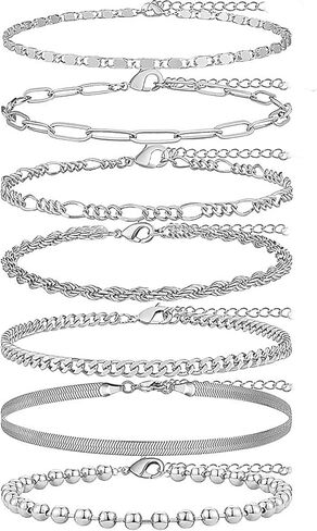 14K Gold/Silver Ankle Bracelets for Women,Dainty Layered Sparkly Chain Rhinestone Anklet,Stackable Waterproof Beach Anklets,Ajustable 8.65"+2.3" Anklets Bracelets for Women,Cute Summer foot Jewelry Gift in Saudi Arabia