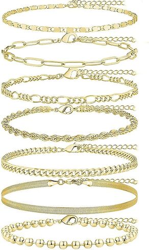 14K Gold/Silver Ankle Bracelets for Women,Dainty Layered Sparkly Chain Rhinestone Anklet,Stackable Waterproof Beach Anklets,Ajustable 8.65"+2.3" Anklets Bracelets for Women,Cute Summer foot Jewelry Gift in Saudi Arabia