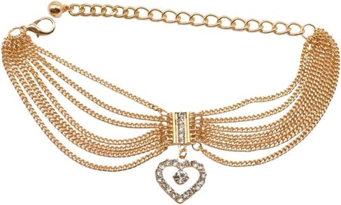 Women Western Fashion Gold Metal Boot Chain Bracelet Shoe Anklet Heart Charm Love in Saudi Arabia