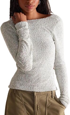 Women Long Sleeve Sequin Crop Tops Back Cowl Neck Sparkly Shirts Club Party Night Glitter Top in Saudi Arabia
