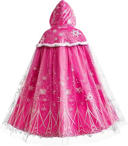 Girls Elsa Princess Velet Cape Girls Luxurious Hooded Cloak Kids Play Cape Costume in Saudi Arabia