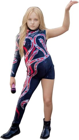 Halloween Snake Printed Outfits Inspired by Concert outfit for Girl Jumpsuit Bodysuit Birthday Music Party Costumes in Saudi Arabia