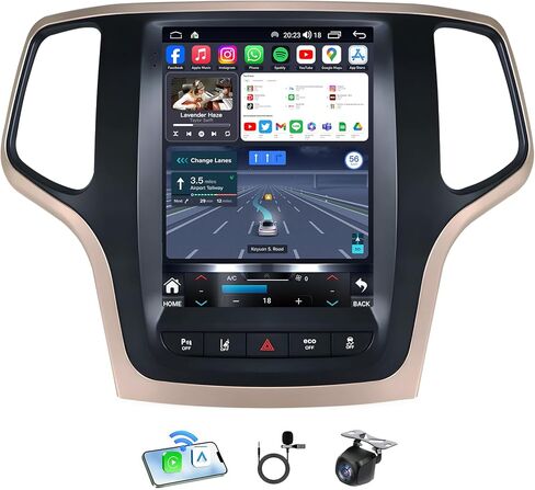 Car Radio Stereo for Jeep Grand Cherokee WK 2014 2015 2016 2017: Carplay Android Auto 9.7 Inch Touchscreen Replacement-GPS SWC Bluetooth Backup Camera in Kuwait