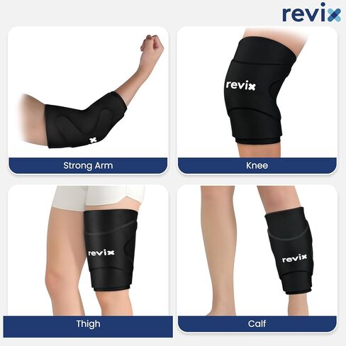REVIX 3D Knee Ice Pack Wrap, Flexible Ice Compression Knee Sleeve with Innovative Dual-layer Gel, Reusable ice sleeve for knee, Cold Therapy for Knee, Elbow & Calf (M) in Saudi Arabia