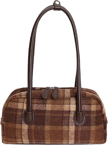 Vintage Shoulder Bag Elegant Christmas Plaid Bag Top-Handle Designer Handbag Underarm Purse Boston Bag in Saudi Arabia