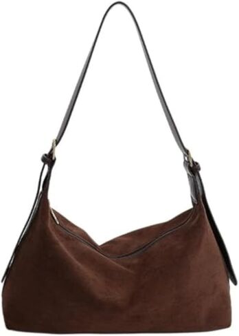 Fall Purse Suede Crossbody Shoulder Bags Brown Suede Purse Trendy Slouchy Faux Tote Bag for Women in Saudi Arabia