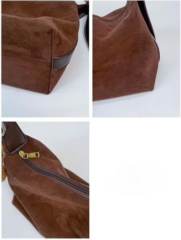 Fall Purse Suede Crossbody Shoulder Bags Brown Suede Purse Trendy Slouchy Faux Tote Bag for Women in Saudi Arabia