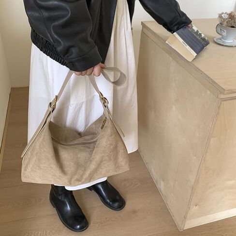Fall Purse Suede Crossbody Shoulder Bags Brown Suede Purse Trendy Slouchy Faux Tote Bag for Women in Saudi Arabia